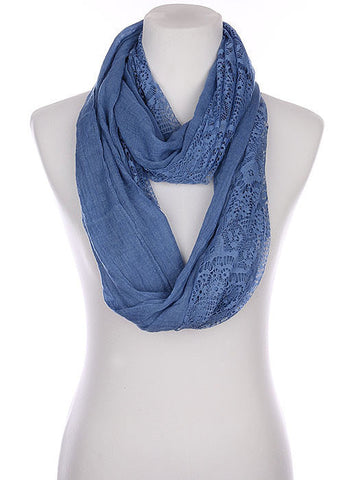 SCARF   LACE EDGE  KYF80401BLU - Scarvesnthangs
 - 2