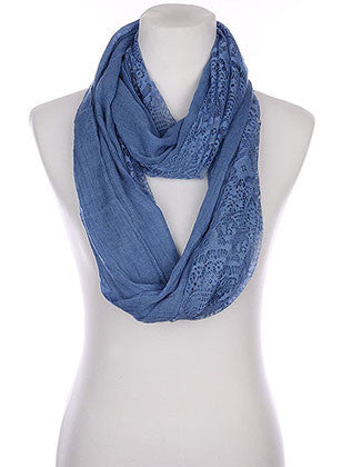 SCARF   LACE EDGE  KYF80401BLU
