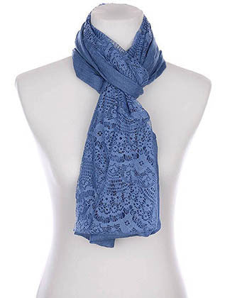 SCARF   LACE EDGE  KYF80401BLU - Scarvesnthangs
 - 3