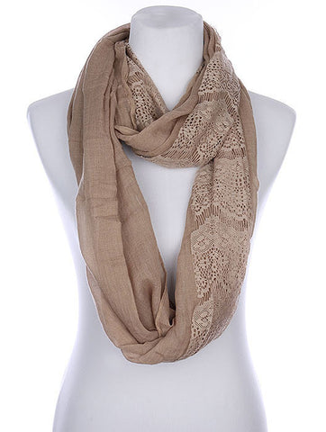 SCARF   LACE EDGE  KYF80401BRO - Scarvesnthangs
 - 2