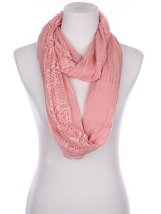 SCARF   LACE EDGE  KYF80401PNK - Scarvesnthangs
 - 1