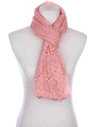 SCARF   LACE EDGE  KYF80401PNK - Scarvesnthangs
 - 3