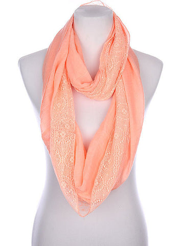 SCARF   LACE EDGE  KYF8041PNK - Scarvesnthangs
 - 2