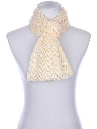 SCARF   CHEVRON PATTERN CROCHET  KYF80421CRM - Scarvesnthangs
 - 3