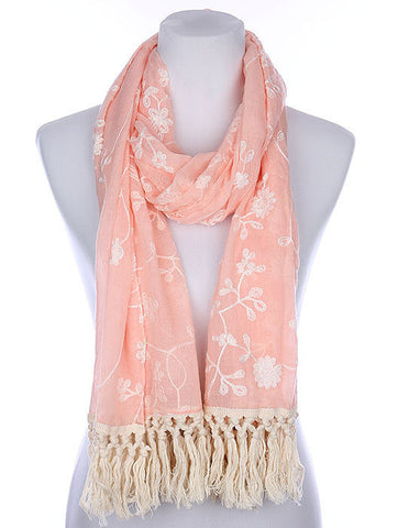 SCARF   EMBROIDERED  KYF80461PNK - Scarvesnthangs
 - 2