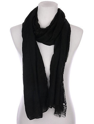 SCARF   LACE EDGE  KYF80481BLK