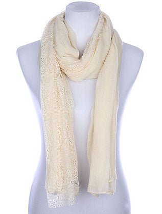 SCARF   LACE EDGE  KYF80481CRM - Scarvesnthangs
 - 1