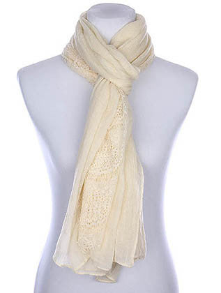SCARF   LACE EDGE  KYF80481CRM - Scarvesnthangs
 - 3