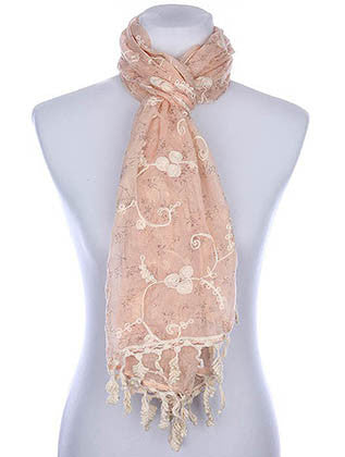 SCARF   EMBROIDERED  KYF80491PNK - Scarvesnthangs
 - 3