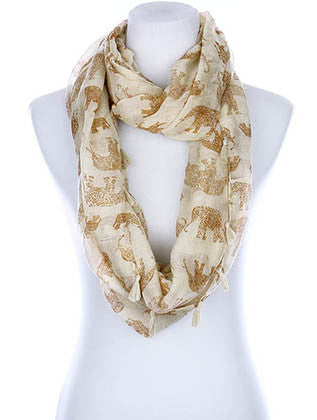 SCARF   ELEPHANT PRINT  KYF99001ETIVY - Scarvesnthangs
 - 1