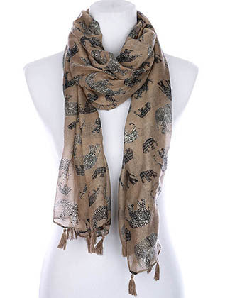 SCARF   ELEPHANT PRINT  KYF99001TBRO