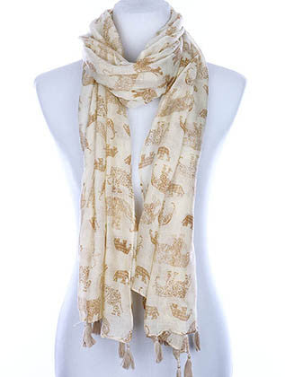 SCARF   ELEPHANT PRINT  KYF99001TIVY - Scarvesnthangs
 - 1