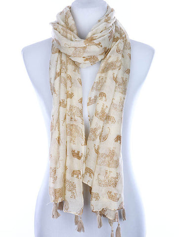 SCARF   ELEPHANT PRINT  KYF99001TIVY - Scarvesnthangs
 - 2
