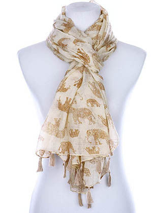 SCARF   ELEPHANT PRINT  KYF99001TIVY - Scarvesnthangs
 - 3