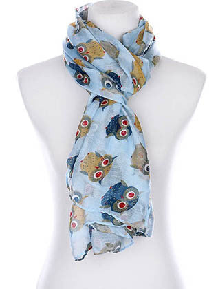 SCARF   OWL PRINT  KYF99002BLU - Scarvesnthangs
 - 3