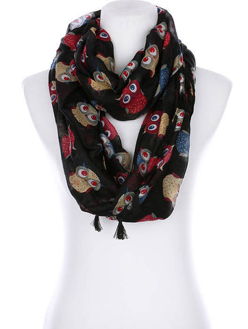 SCARF   OWL PRINT  KYF99002ETBLK - Scarvesnthangs
 - 2