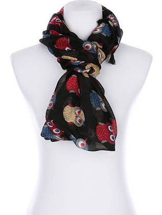 SCARF   OWL PRINT  KYF99002ETBLK - Scarvesnthangs
 - 3