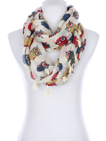 SCARF   OWL PRINT  KYF99002ETIVY - Scarvesnthangs
 - 2