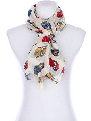 SCARF   OWL PRINT  KYF99002ETIVY - Scarvesnthangs
 - 3