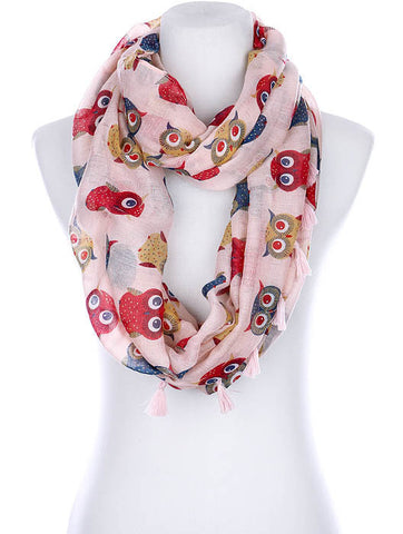 SCARF   OWL PRINT  KYF99002ETPNK - Scarvesnthangs
 - 2
