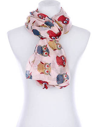 SCARF   OWL PRINT  KYF99002ETPNK - Scarvesnthangs
 - 3