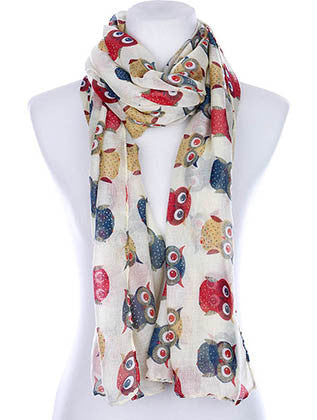 SCARF   OWL PRINT  KYF99002IVY - Scarvesnthangs
 - 1
