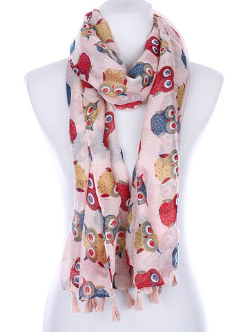 SCARF   OWL PRINT  KYF99002TPNK - Scarvesnthangs
 - 2