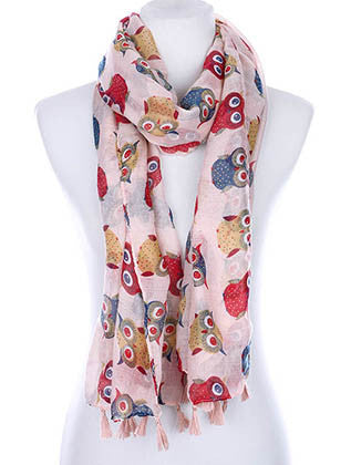 SCARF   OWL PRINT  KYF99002TPNK