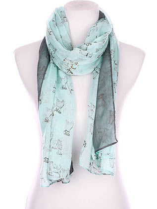 SCARF   PUPPY PRINT  KYF99003AQA - Scarvesnthangs
 - 1