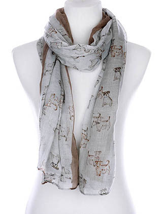 SCARF   PUPPY PRINT  KYF99003BLU - Scarvesnthangs
 - 1