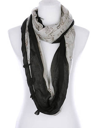 SCARF   PUPPY PRINT  KYF99003ETGRY - Scarvesnthangs
 - 1