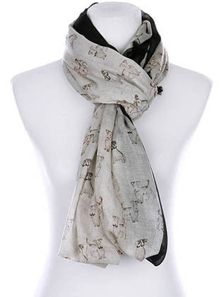 SCARF   PUPPY PRINT  KYF99003ETGRY - Scarvesnthangs
 - 3