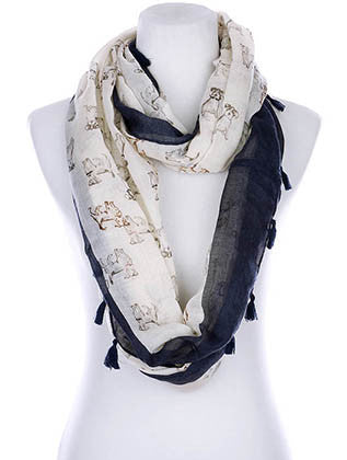 SCARF   PUPPY PRINT  KYF99003ETIVY - Scarvesnthangs
 - 1