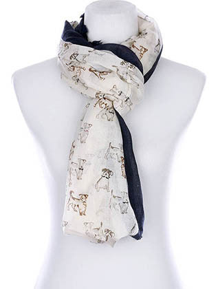 SCARF   PUPPY PRINT  KYF99003ETIVY - Scarvesnthangs
 - 3