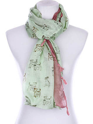 SCARF   PUPPY PRINT  KYF99003ETMIN - Scarvesnthangs
 - 3