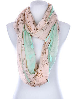 SCARF   PUPPY PRINT  KYF99003ETPNK - Scarvesnthangs
 - 1