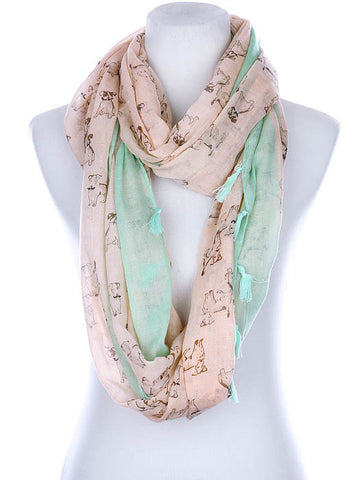 SCARF   PUPPY PRINT  KYF99003ETPNK - Scarvesnthangs
 - 2