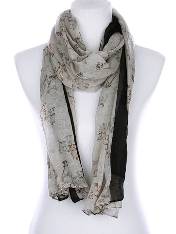 SCARF   PUPPY PRINT  KYF99003GRY - Scarvesnthangs
 - 2