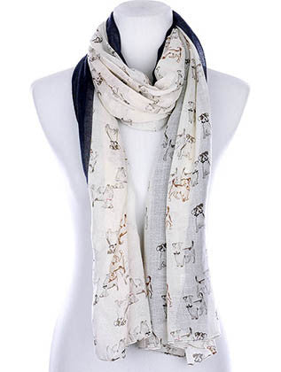 SCARF   PUPPY PRINT  KYF99003IVY