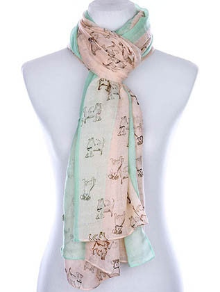 SCARF   PUPPY PRINT  KYF99003PNK - Scarvesnthangs
 - 3