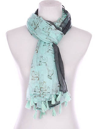 SCARF   PUPPY PRINT  KYF99003TAQA - Scarvesnthangs
 - 3