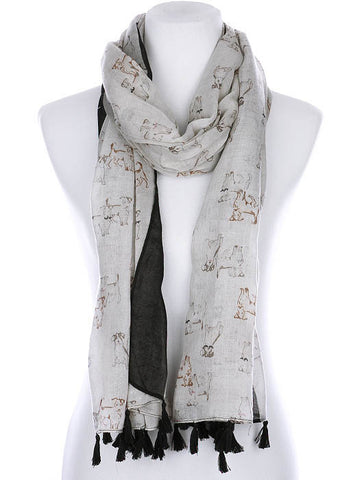 SCARF   PUPPY PRINT  KYF99003TGRY - Scarvesnthangs
 - 2