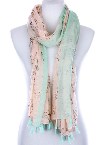 SCARF   PUPPY PRINT  KYF99003TPNK - Scarvesnthangs
 - 2