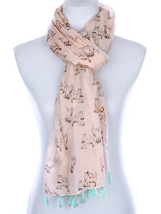 SCARF   PUPPY PRINT  KYF99003TPNK - Scarvesnthangs
 - 3