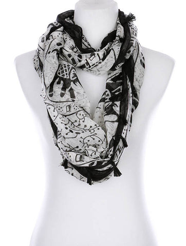 SCARF   ELEPHANT PRINT  KYF99004ETGRY - Scarvesnthangs
 - 2