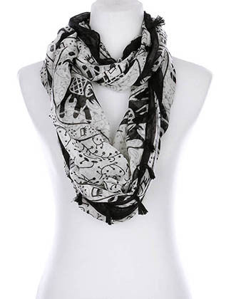 SCARF   ELEPHANT PRINT  KYF99004ETGRY