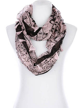 SCARF   ELEPHANT PRINT  KYF99004ETPNK
