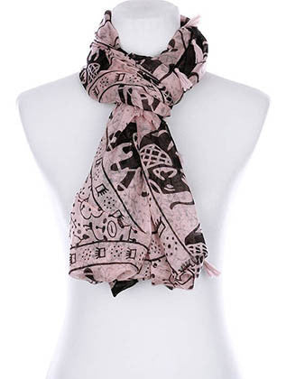 SCARF   ELEPHANT PRINT  KYF99004ETPNK - Scarvesnthangs
 - 3