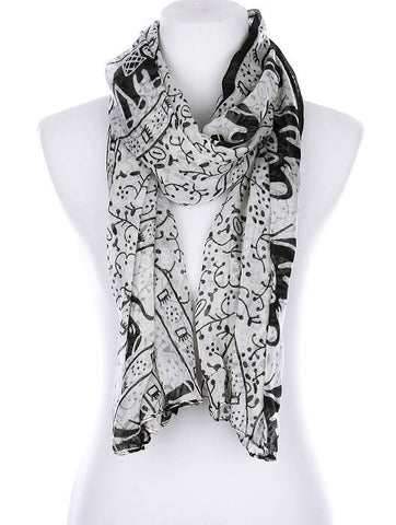 SCARF   ELEPHANT PRINT  KYF99004GRY - Scarvesnthangs
 - 2