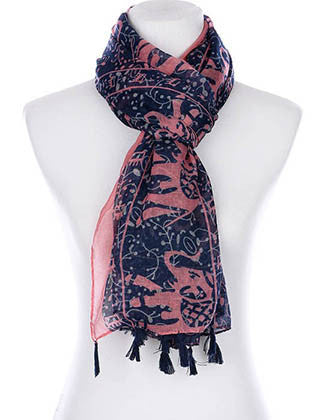 SCARF   ELEPHANT PRINT  KYF99004TNVY - Scarvesnthangs
 - 3